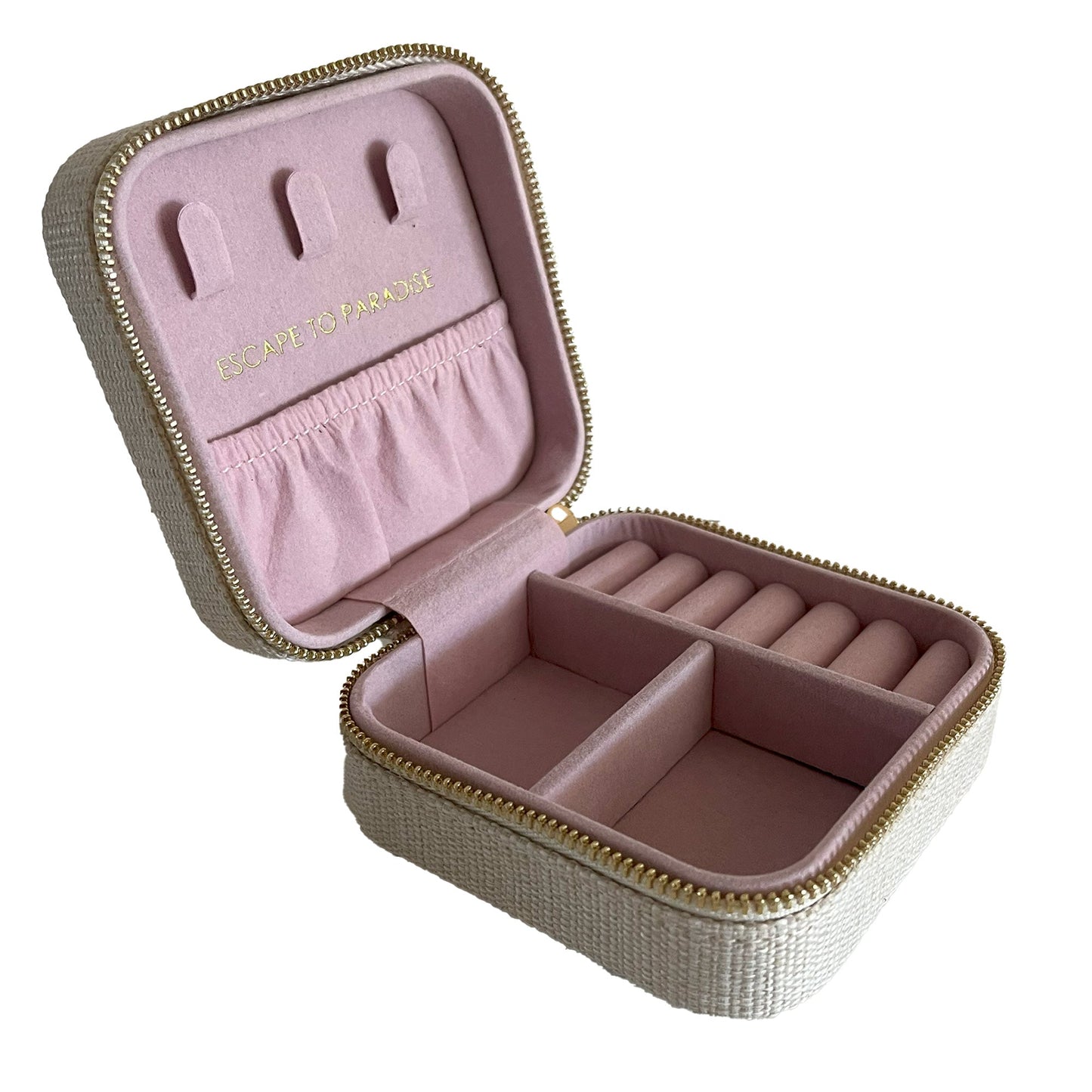 Small Jewellery Box-Natural Check Palm-1