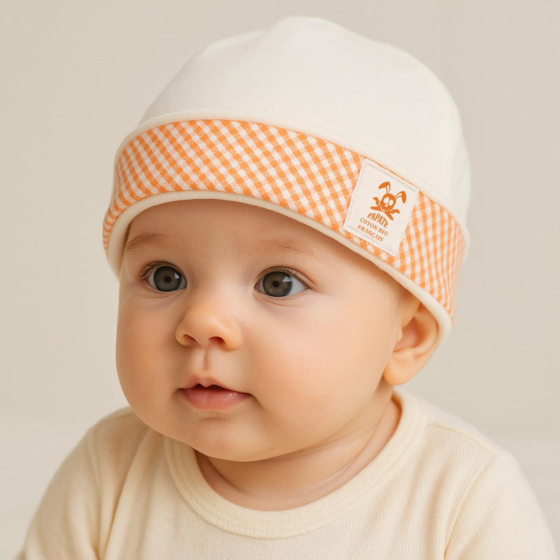 bonnet vichy en coton nouveau ne