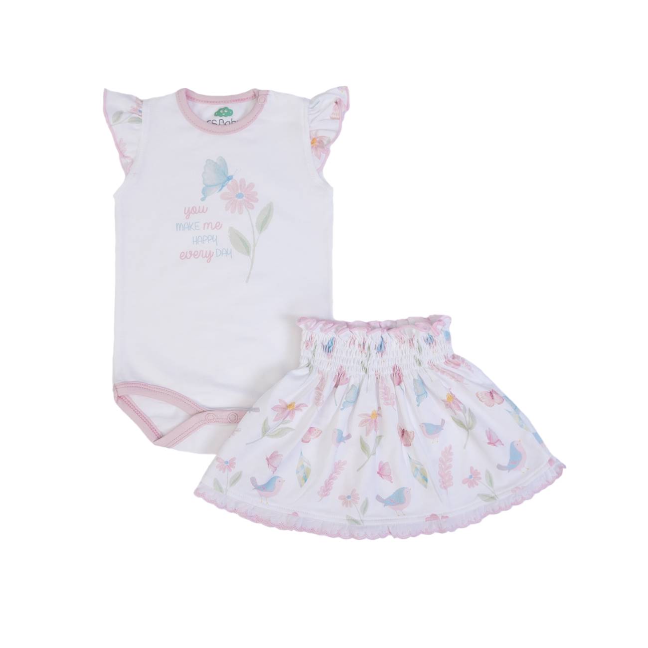 Organic Floral Baby Set
