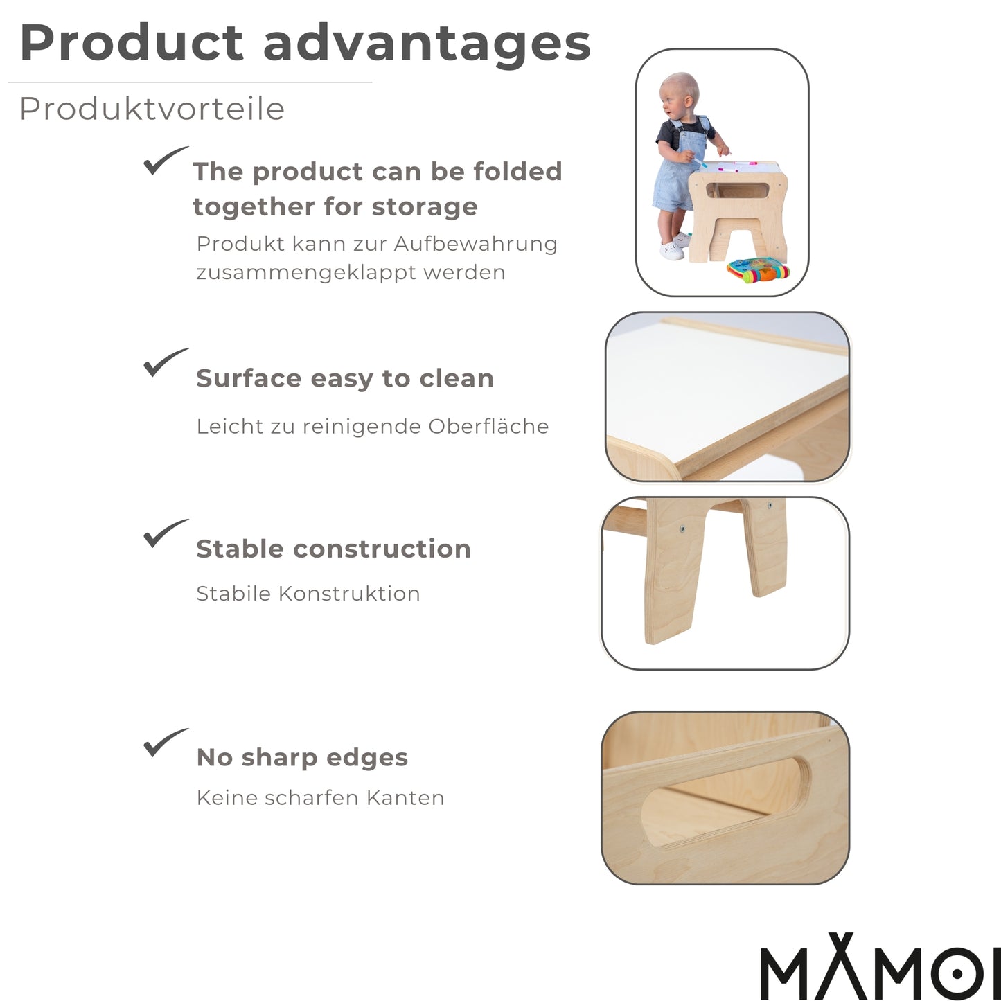 Mobili eleganti per la cameretta dei bambini: tavolo con sedie per bambini - gruppo di sedie da tavolo per bambini - sedia per bambini.-2