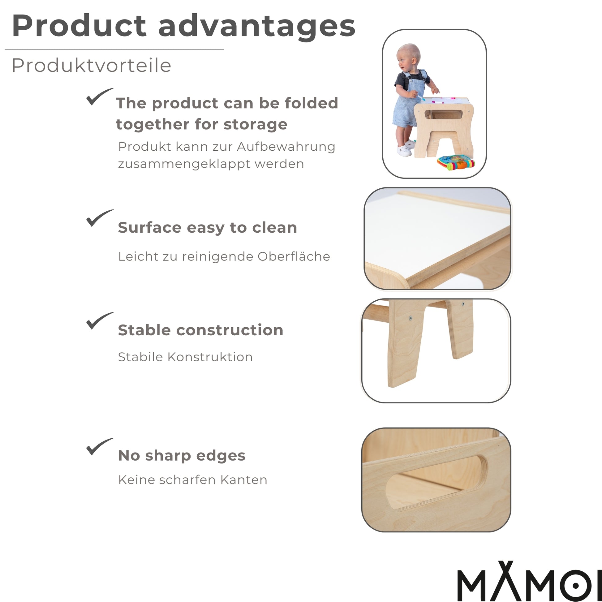 Mobili eleganti per la cameretta dei bambini: tavolo con sedie per bambini - gruppo di sedie da tavolo per bambini - sedia per bambini.-2