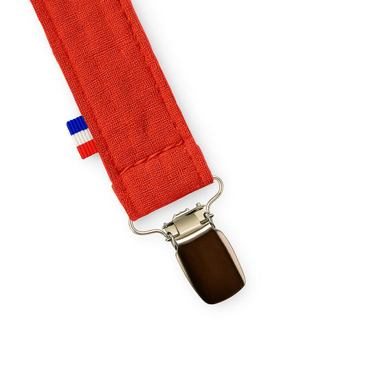 Attache Tétine en Coton Bio Teddy fraise puériculture