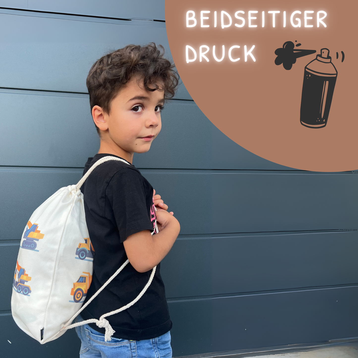 Kinder Turnbeutel Baufahrzeuge 4 weiss-3