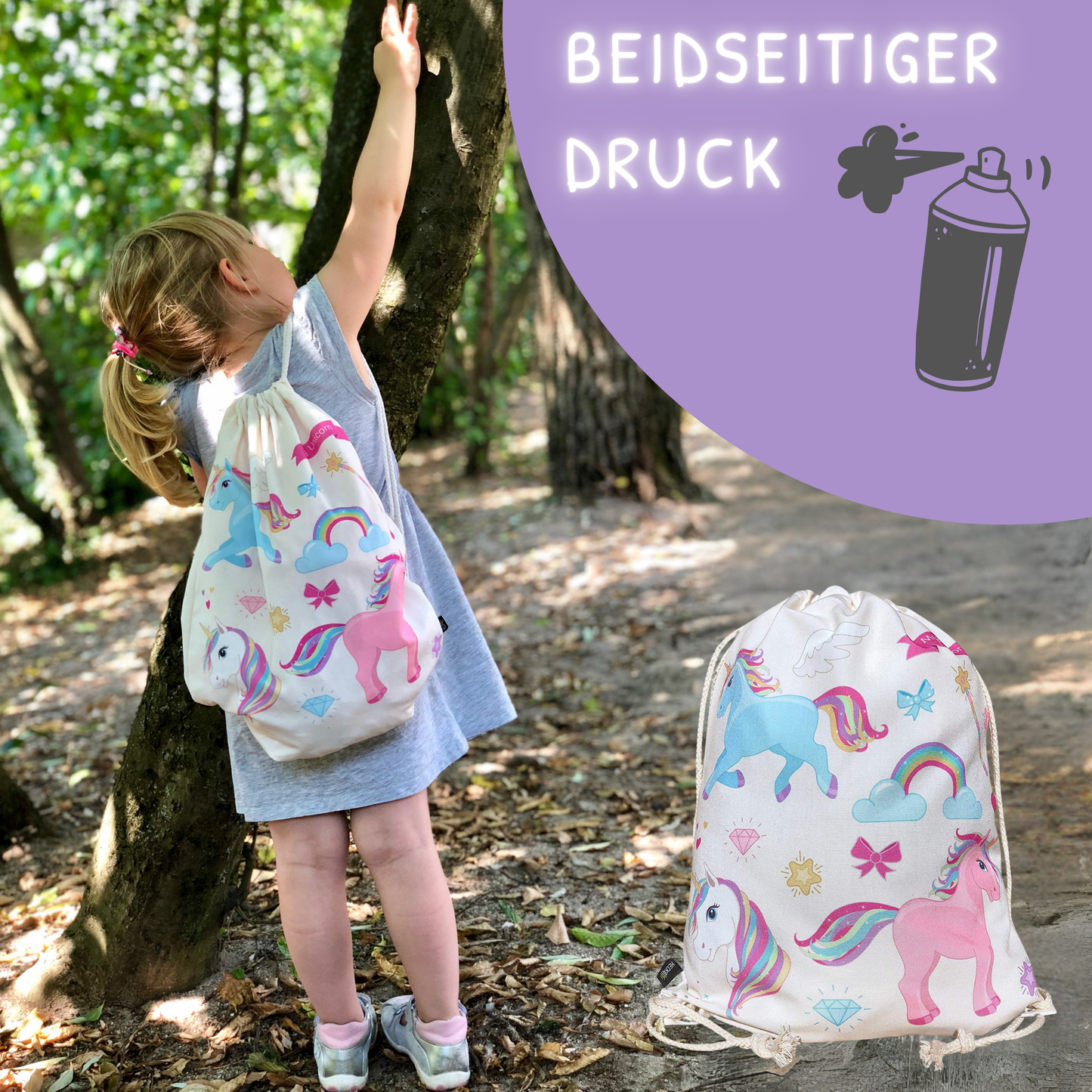 Kinder Turnbeutel Einhorn-4