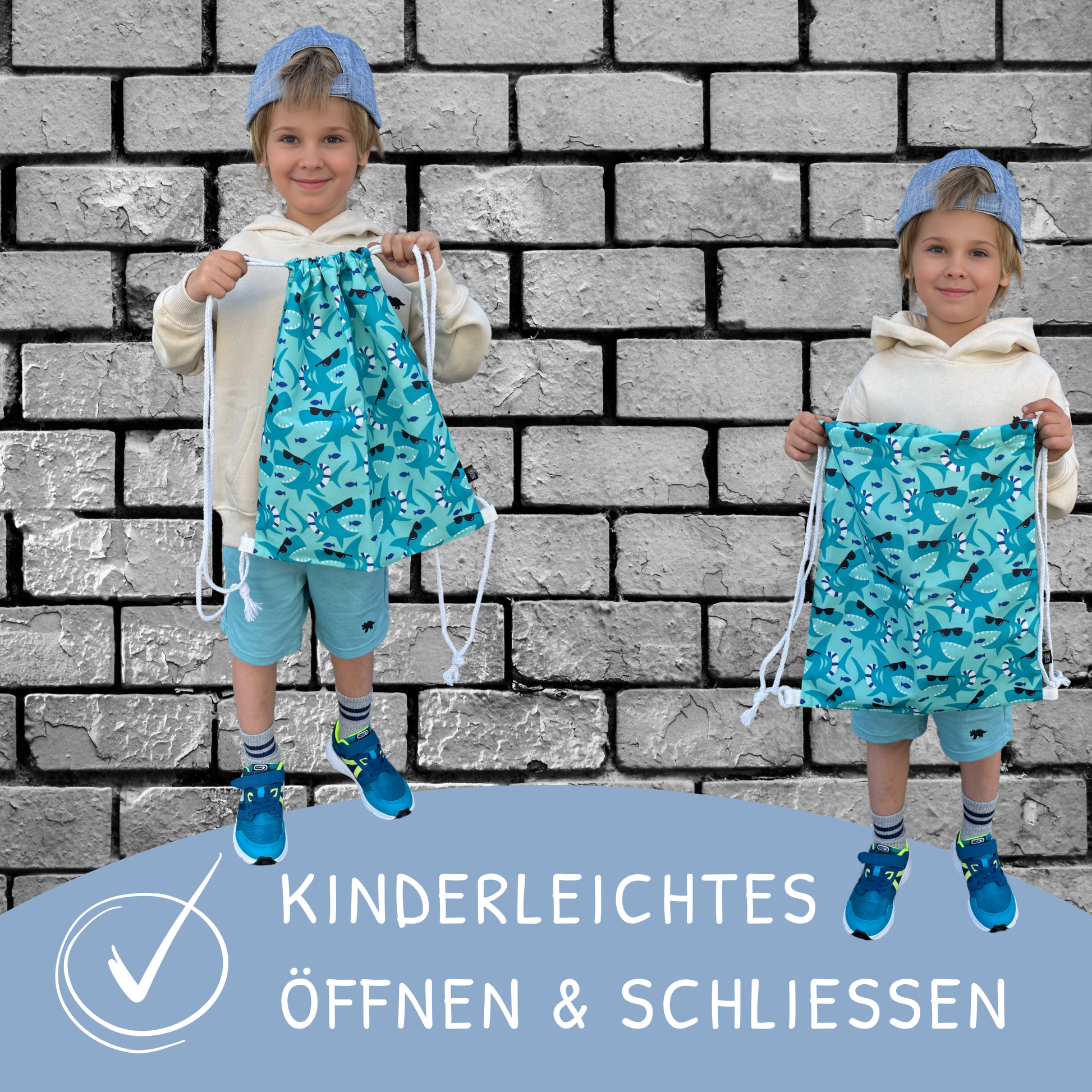 Kinder Turnbeutel Hai-1