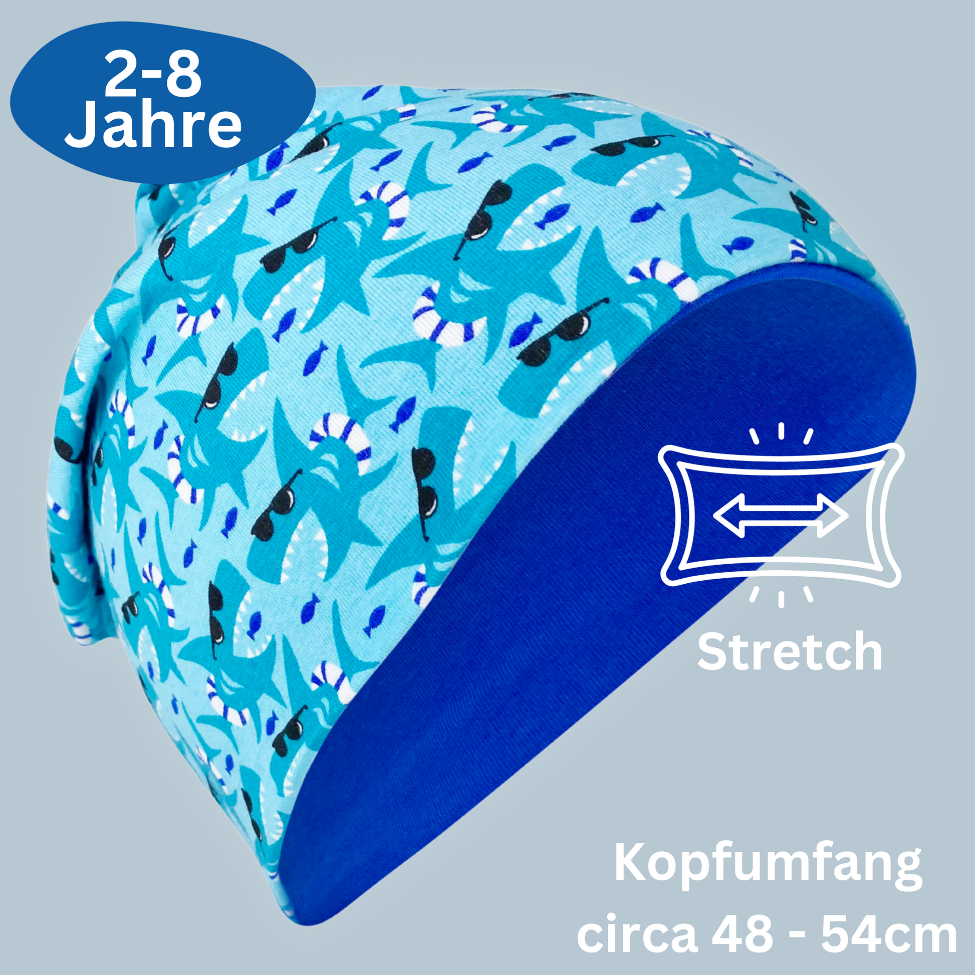 Kinder Beanie Mütze Beanie & Loop Set - Hai-2