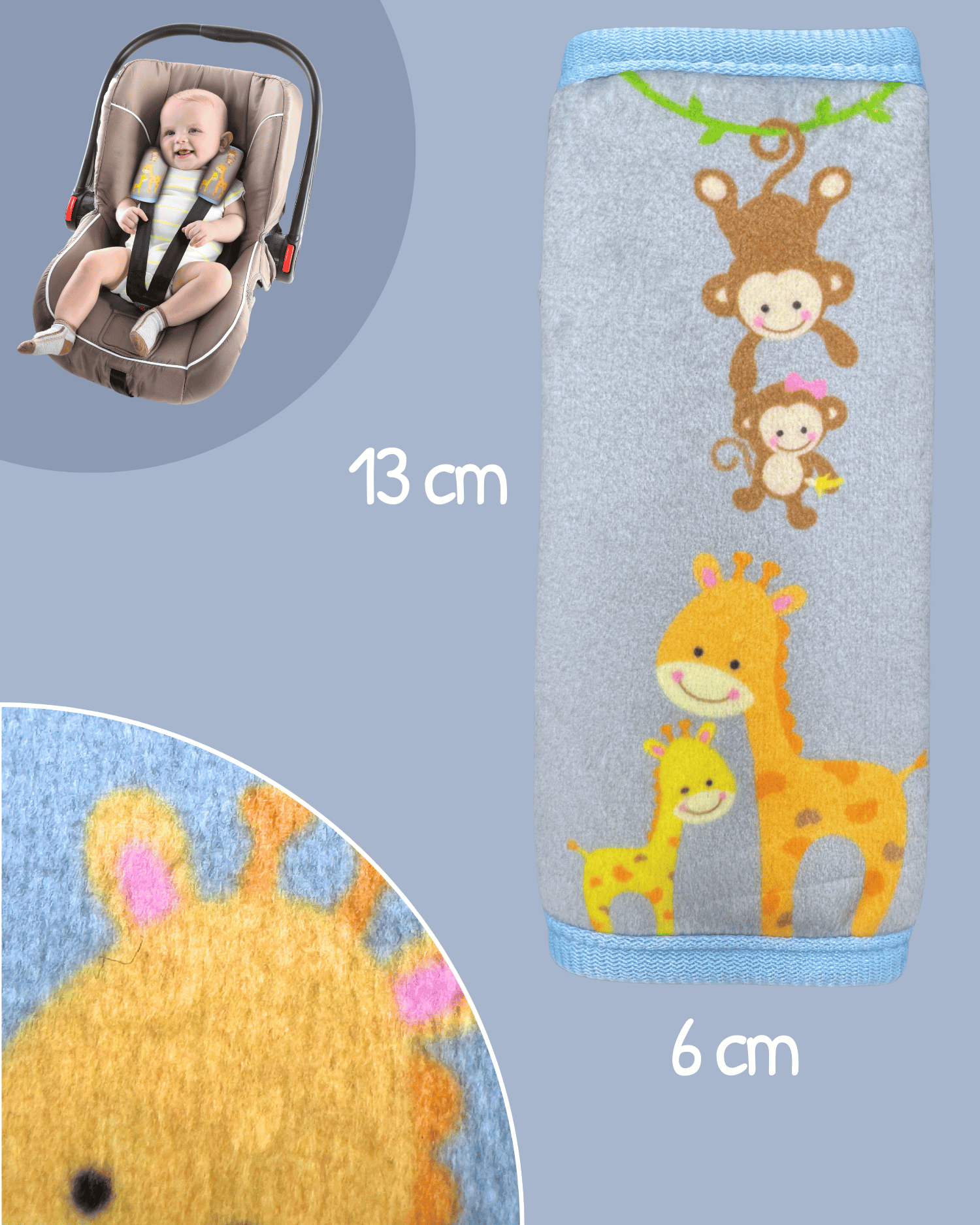 Baby Gurtschutz Baby Tiere mit Mama-1