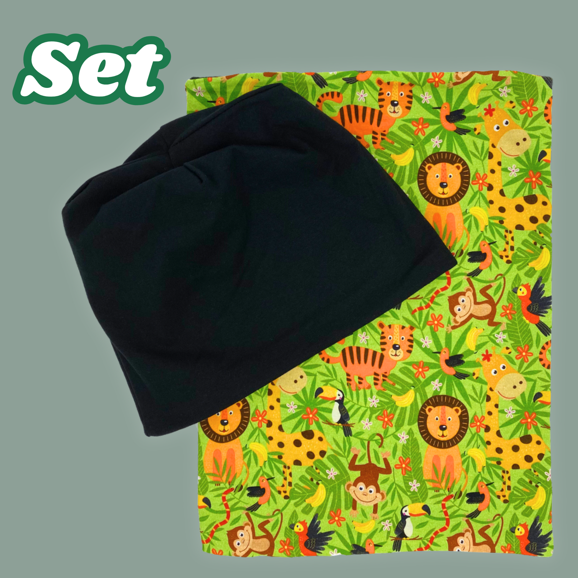 Kinder Beanie Mütze & Loop Set - Dschungel-4