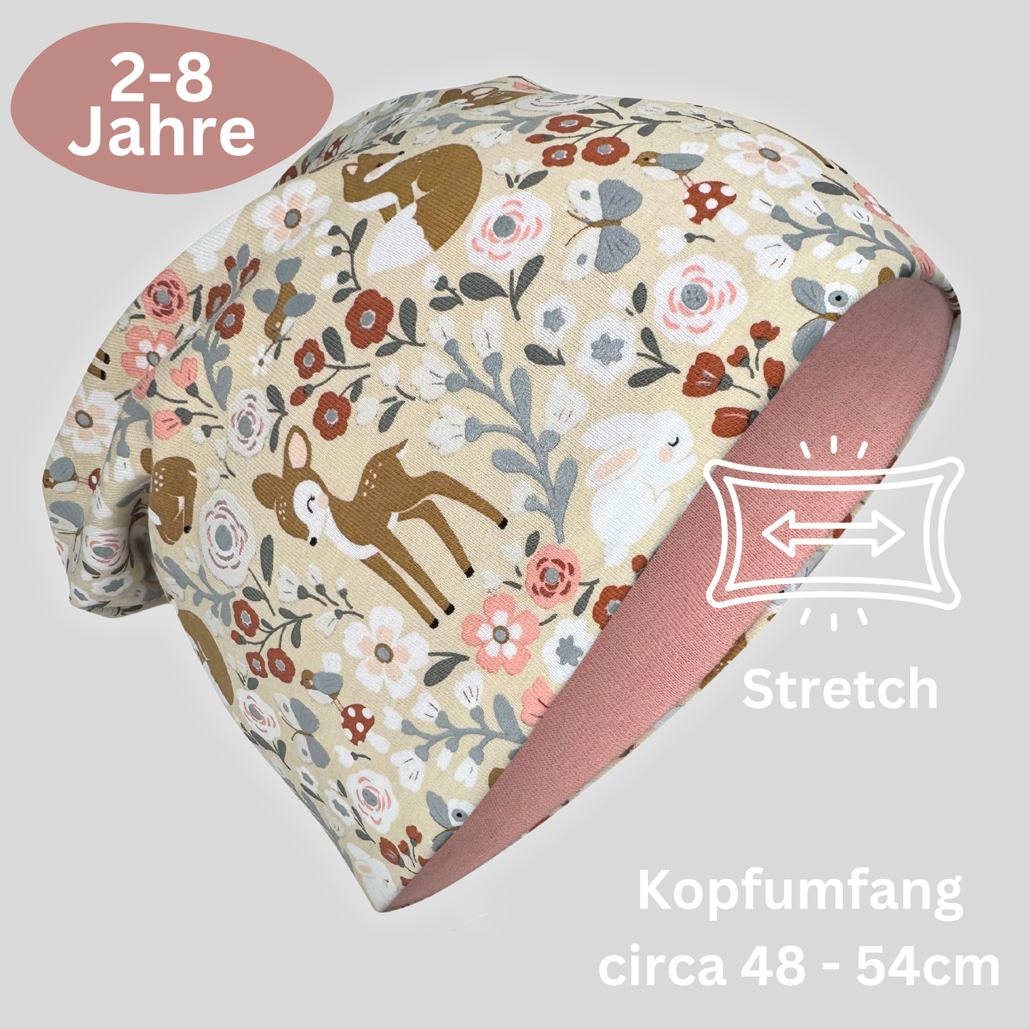 Kinder Reflektor Mütze & Loop Waldtiere-3