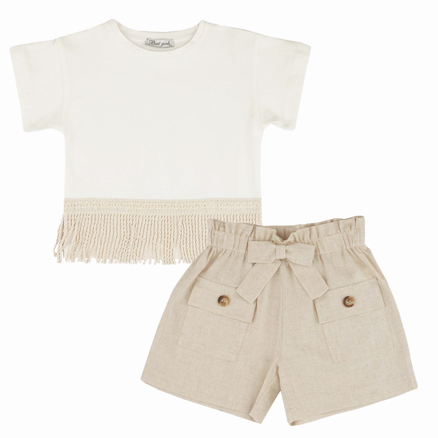 Lux Linen Girls Casual Set-0