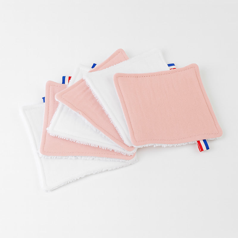 Lingette en coton bio rose papate puericulture