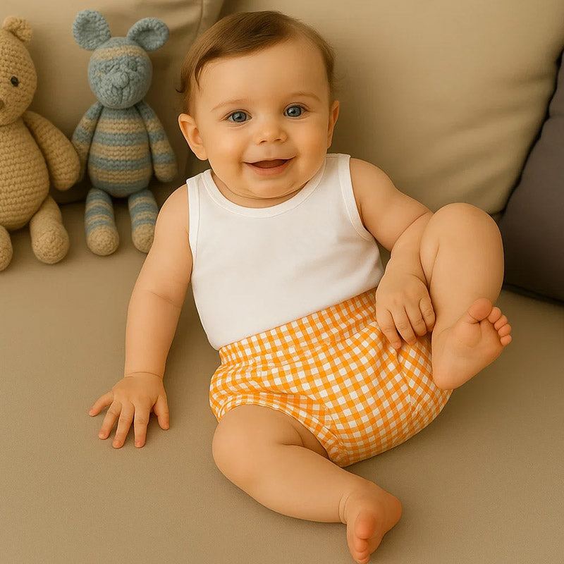 duo bloomers bébé coton bio vichy