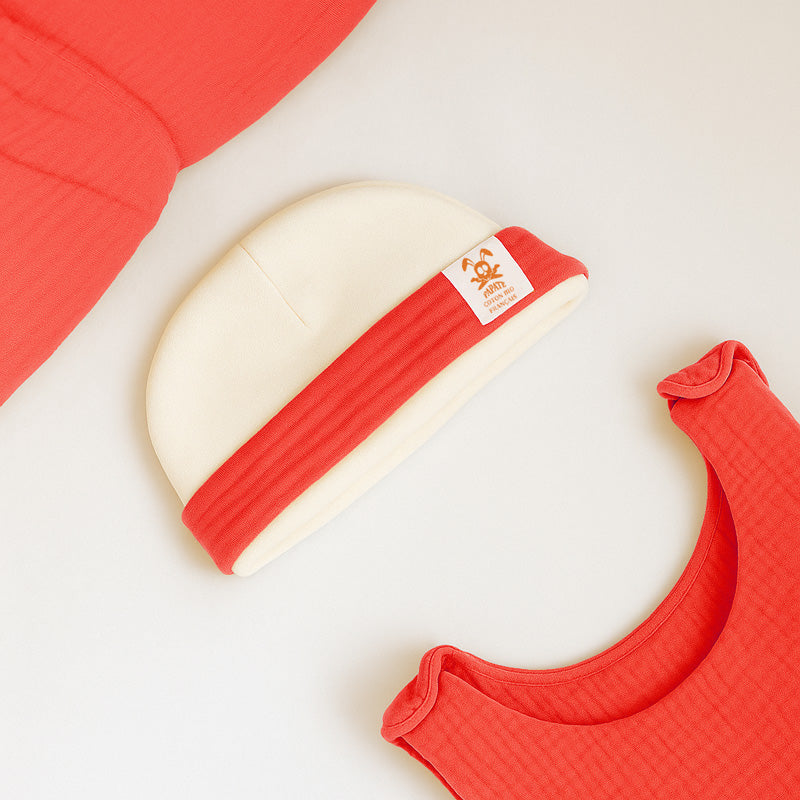 bonnet naissance bio puériculture made in france fraise