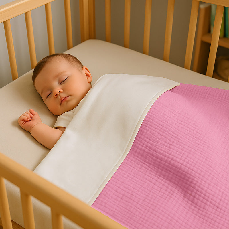 Couverture bio rose papate fille GOTS