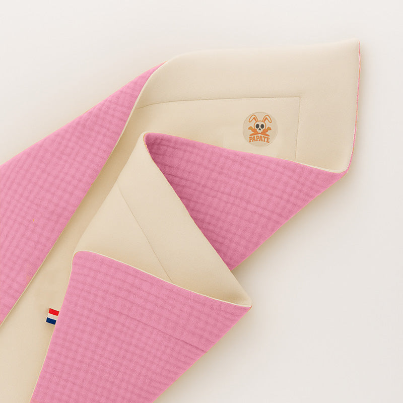 Couverture bio rose papate fille GOTS douce