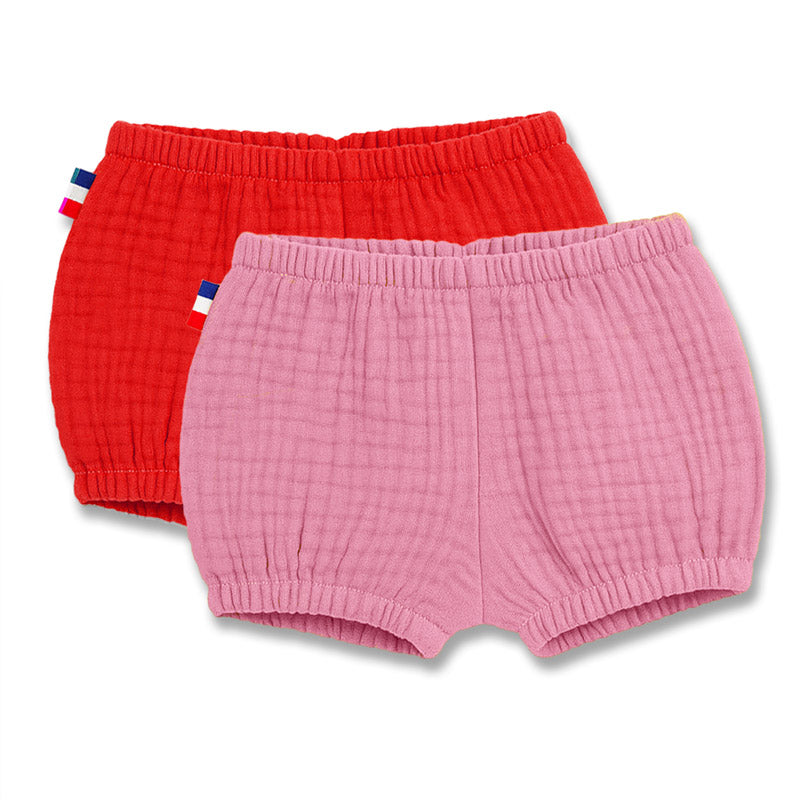 duo bloomers gaze coton bio fraise rose