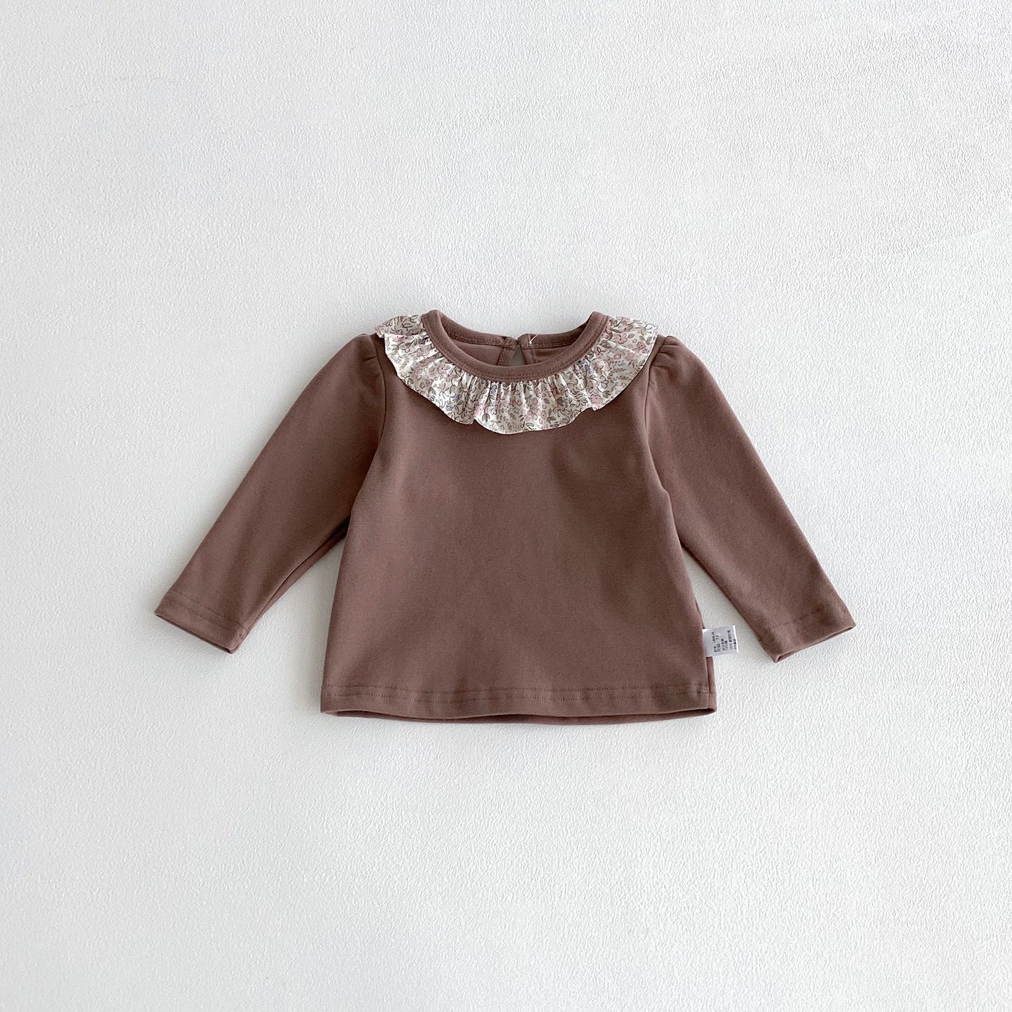 Autumn Arrival Baby Girls Flowers Pattern Collar Long Sleeves Top-2