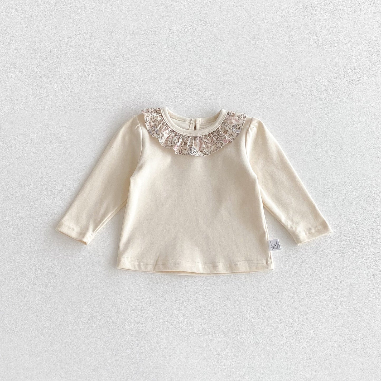 Autumn Arrival Baby Girls Flowers Pattern Collar Long Sleeves Top-1