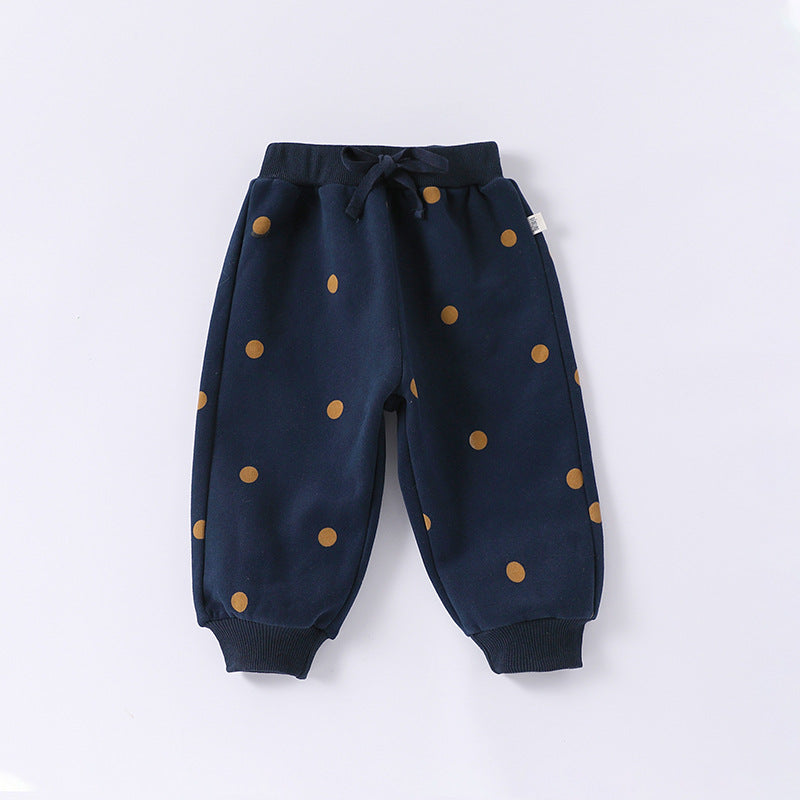 Autumn Baby Kids Unisex Long Sleeves Cartoon Print Coat and Long Trousers – Clothing Set-2