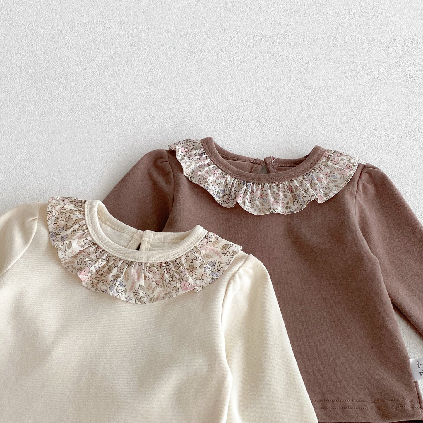 Autumn Arrival Baby Girls Flowers Pattern Collar Long Sleeves Top-4