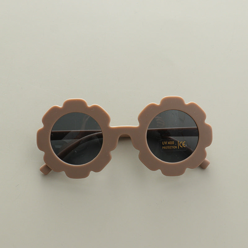 Kids Boy And Girl Flower Frame Shape Cute Fashion Sunglasses-5