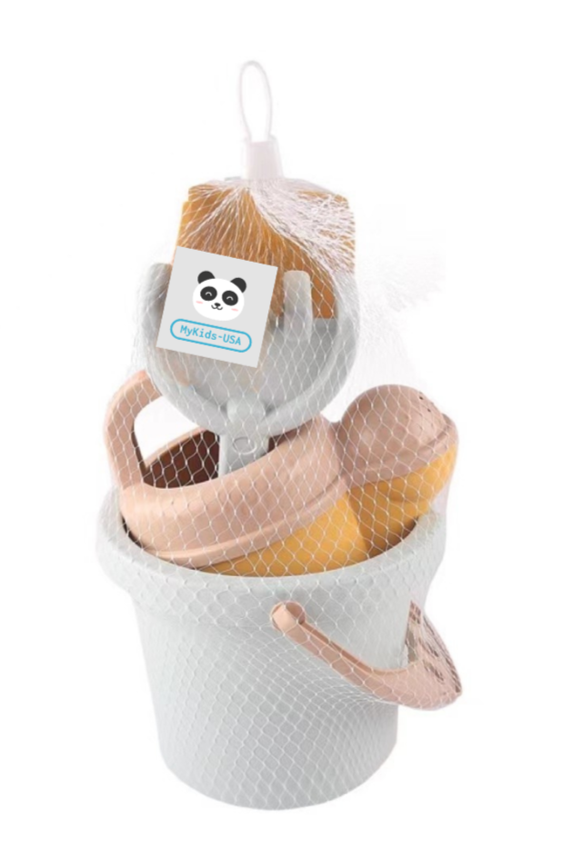 Children's Beach Toy Wheat Straw Beach Bucket Set With Sand Sand Dredging Tools Outdoor Toy-1